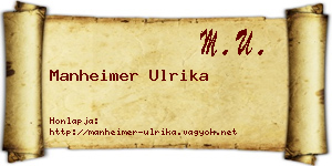 Manheimer Ulrika névjegykártya